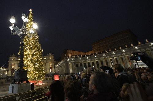 L'accensione dell'albero FVG in piazza San Pietro